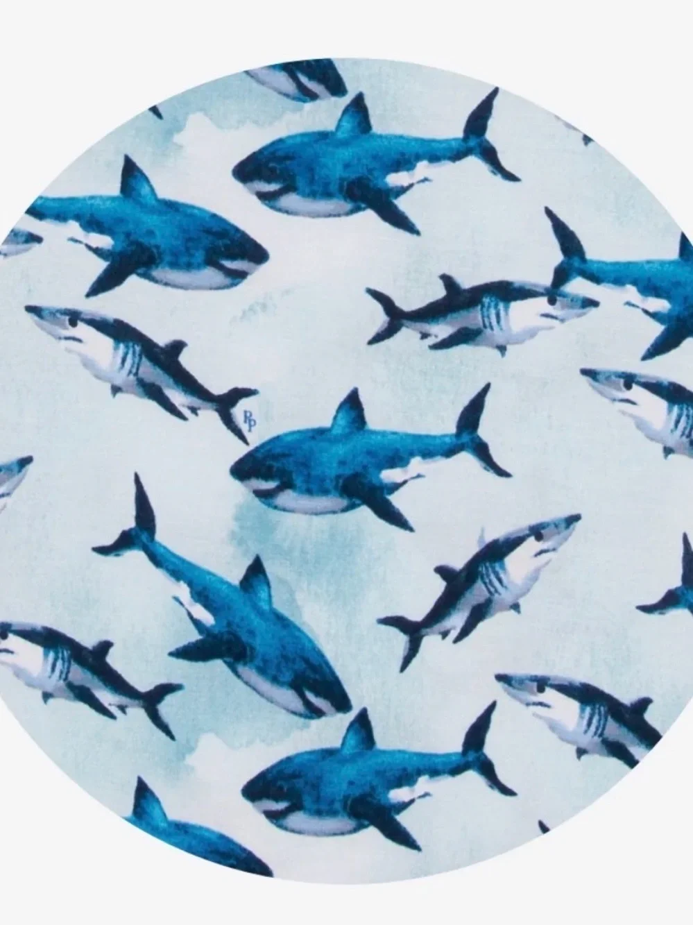 Posh Peanut Light Blue Shark-Print blanket